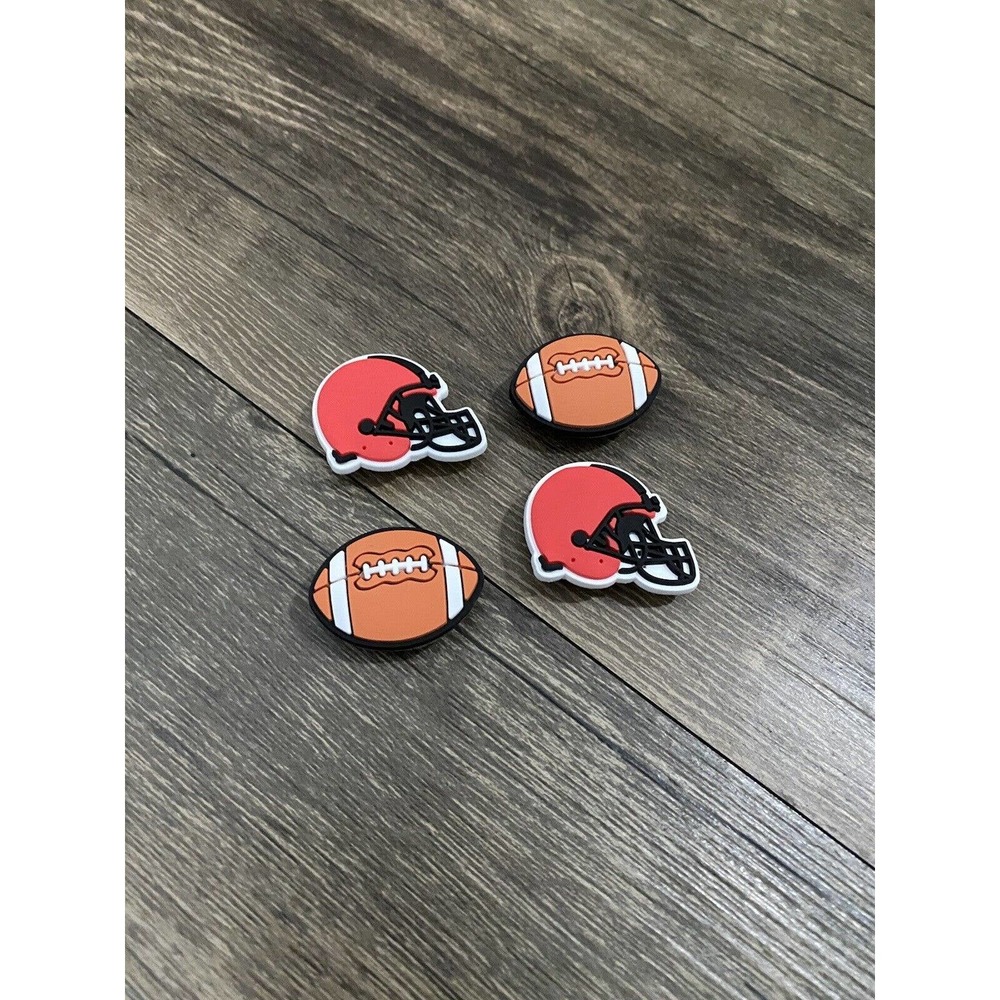 Cleveland Browns Football Team Charm For Crocs Shoe Charms - 4 Pieces